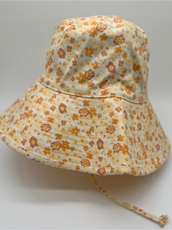 Lack of Color Holiday Bucket Hat Sunshine Bloom Floral Boho Sun Hat Cream Orange